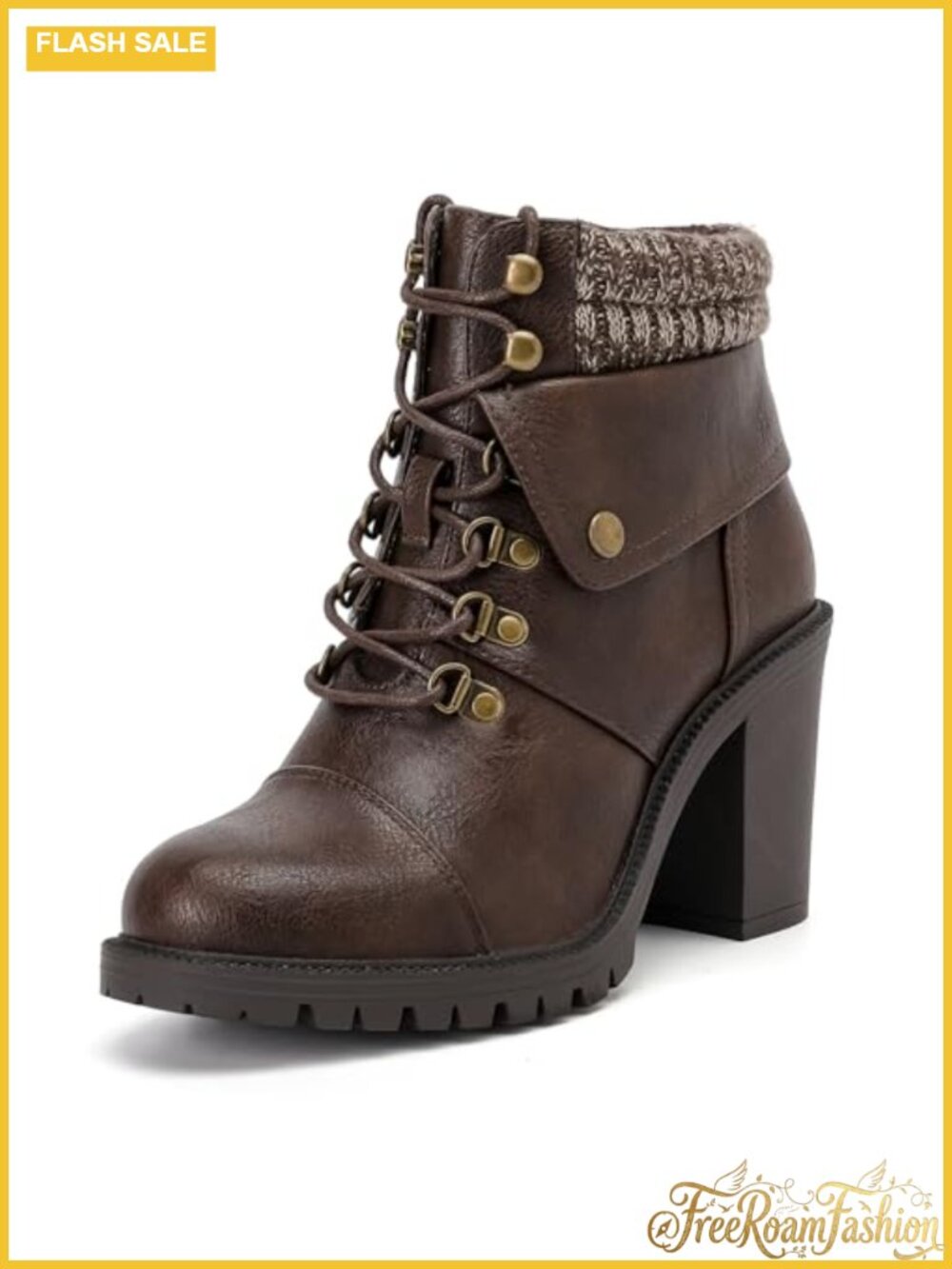 Faux Leather Wide Width Ankle Boots with Memory Foam Insole & Side Zipper
